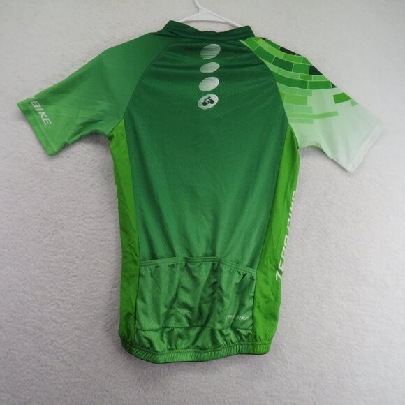 Zero Bike Cycling Jersey Mens Small Green Half Zip Short Sleeve 3 Rear Pockets - Picture 3 of 9